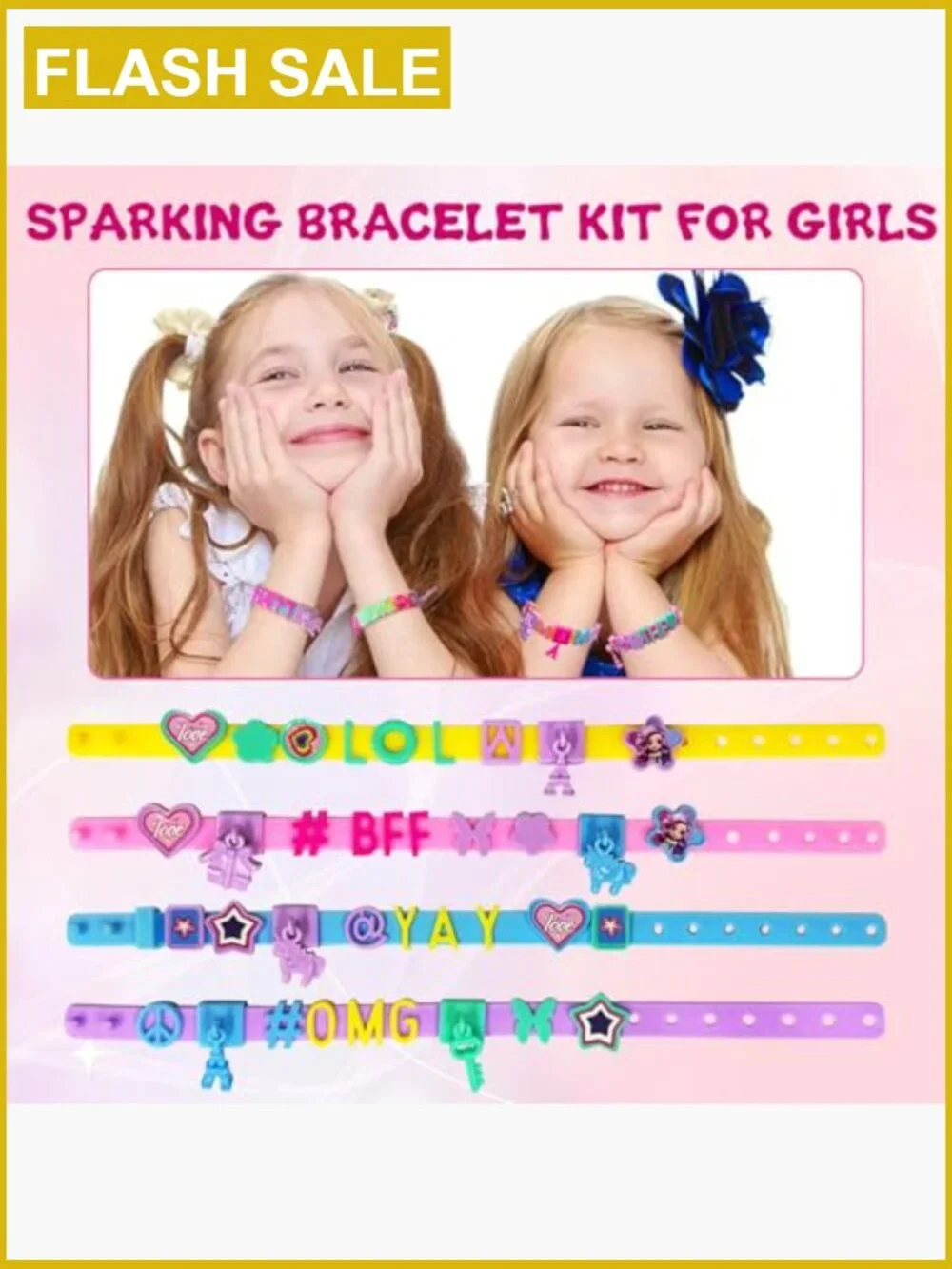 DIY Friendship Bracelet Kit Snap-On Design Craft Set for Kids